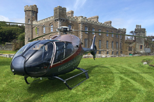 An Executive Helicopter on castle grounds