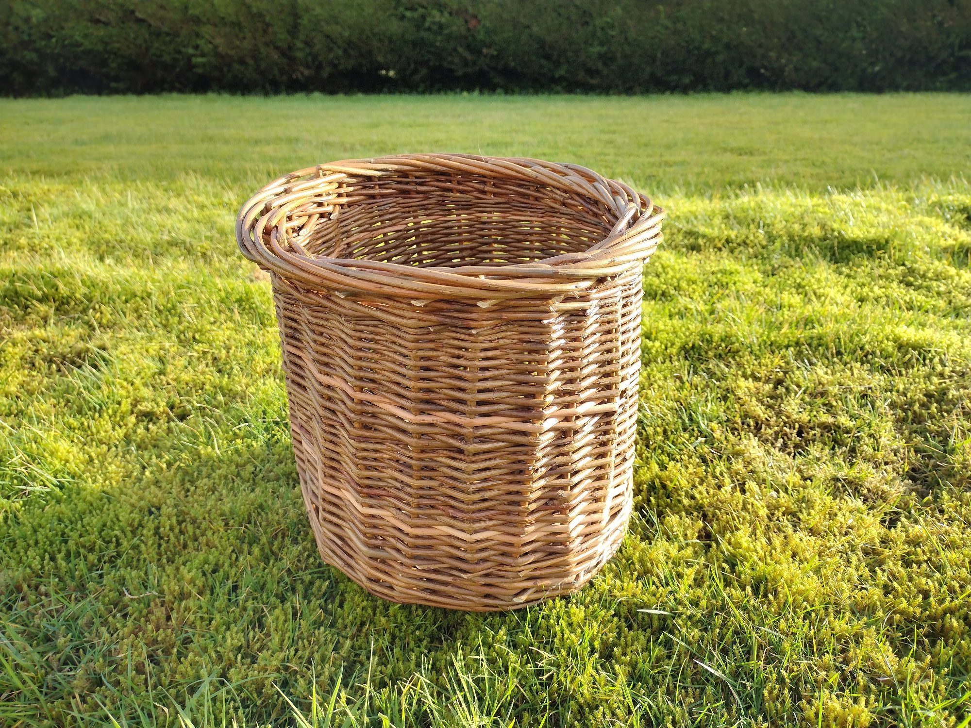 Woven Willow Basket on a lawn