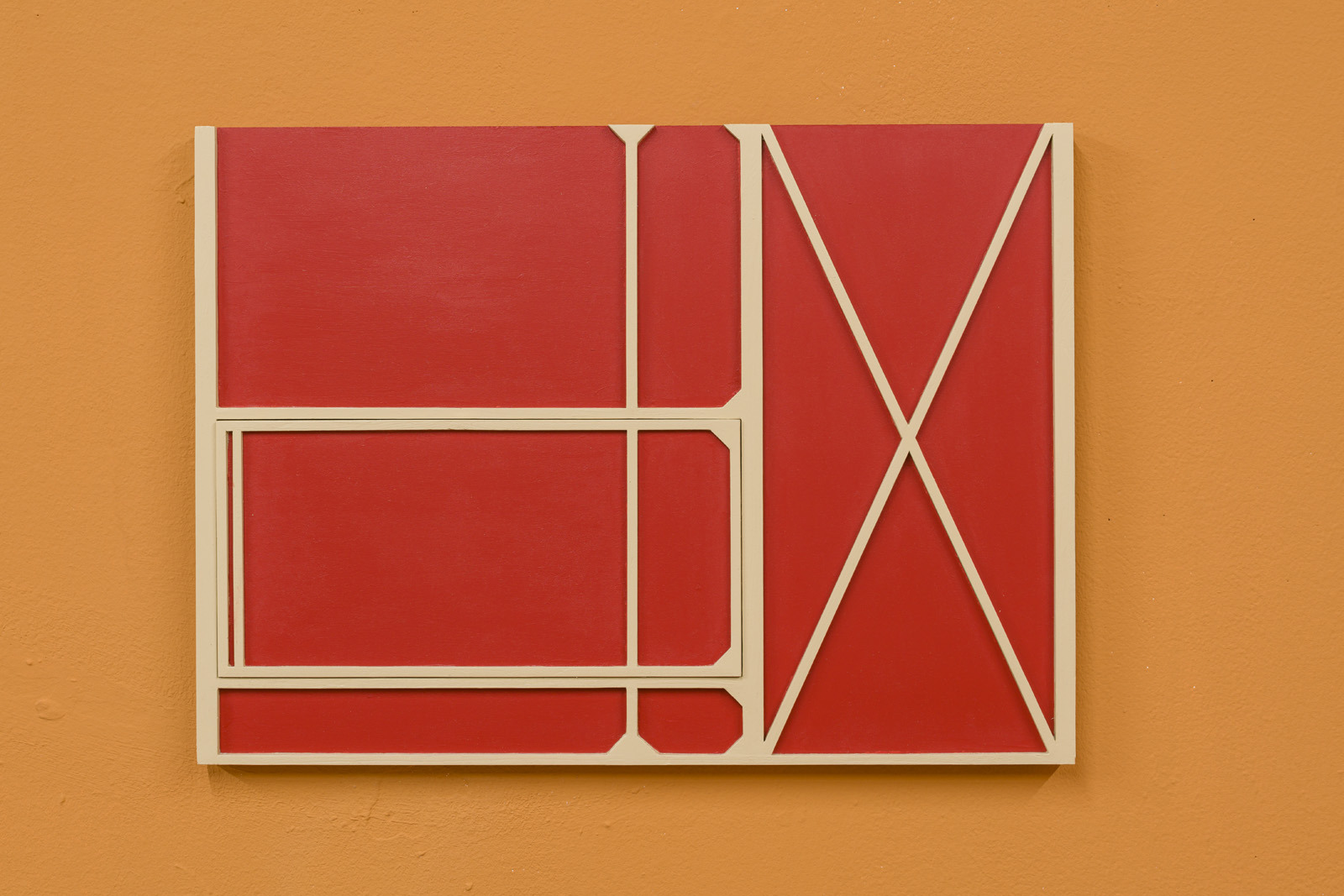 Adam Shiu-Yang Shaw, Reinigungshalle 2 (a), 2022. Wood, MDF, enamel paint, acrylic paint, wood glue. Copyright and courtesy of the artist and BPA// Raum, Berlin 2022. Photography: Eric Bell.