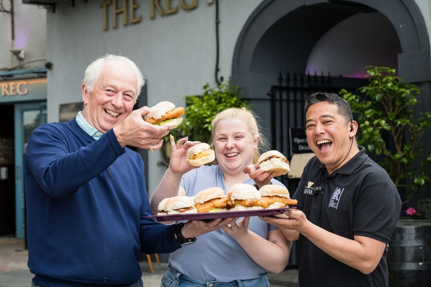 Three people enjoying a Waterford Blaa