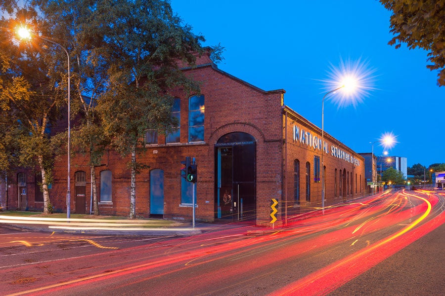 The exterior of the National Sculpture Gallery at dusk