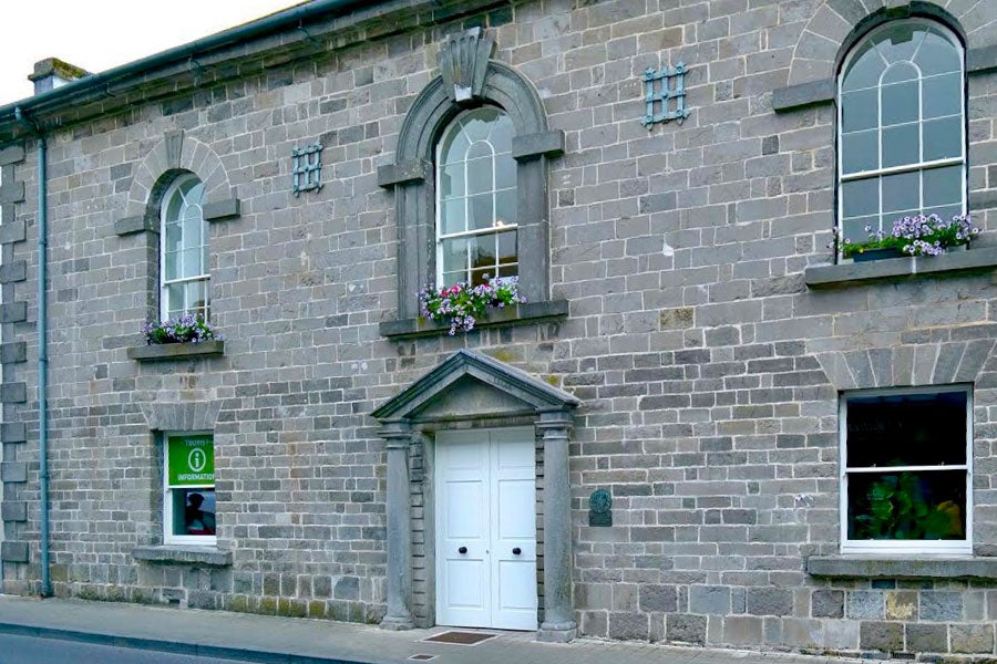 The exterior of a period building that is the Linenhall Arts Centre