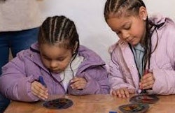 Children engaging with arts and crafts activity