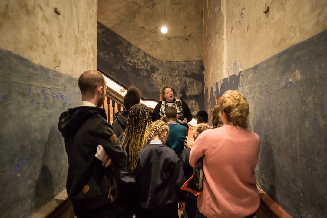 School students on a tour of 14 Henrietta Street