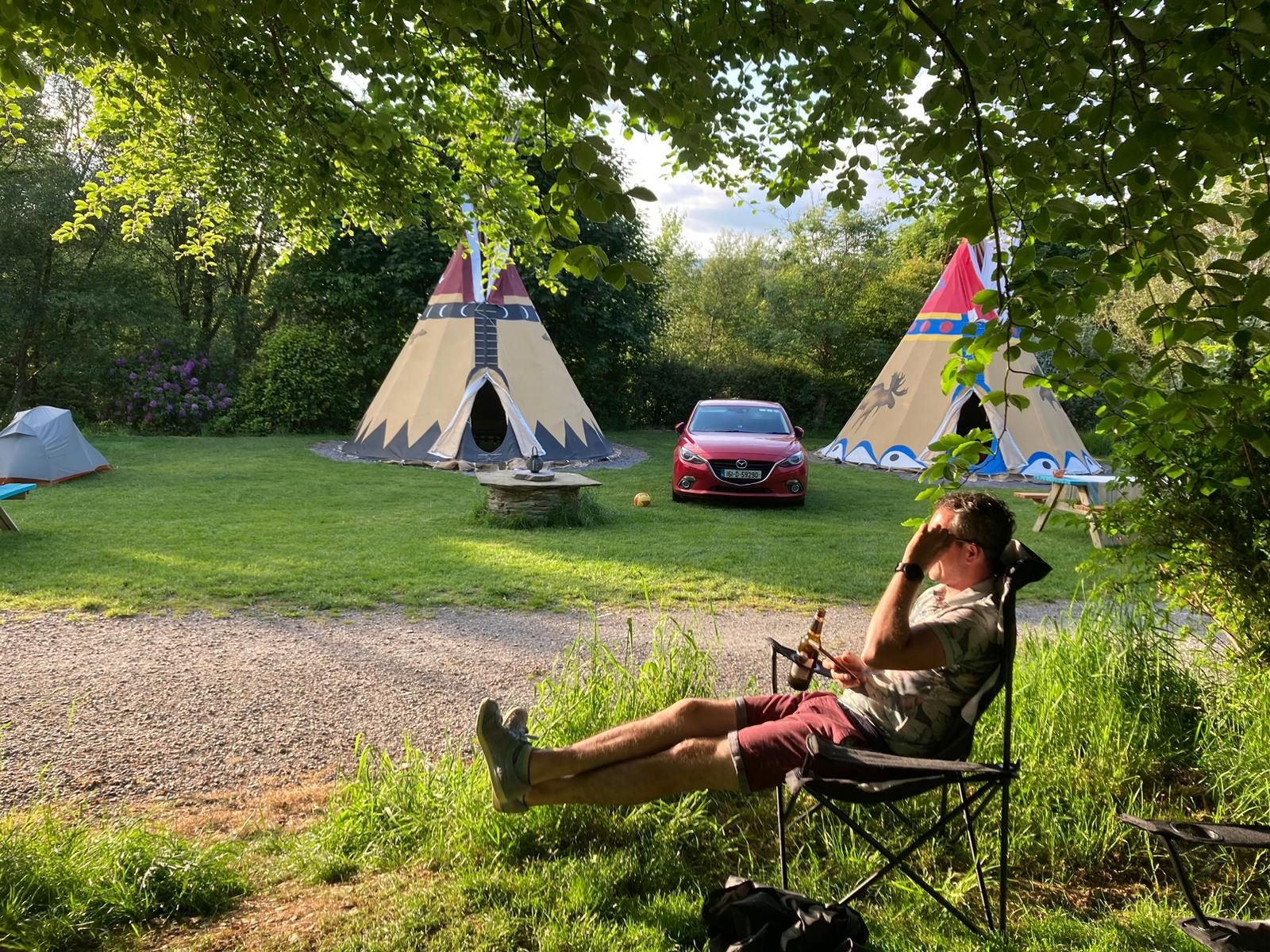View of tipis