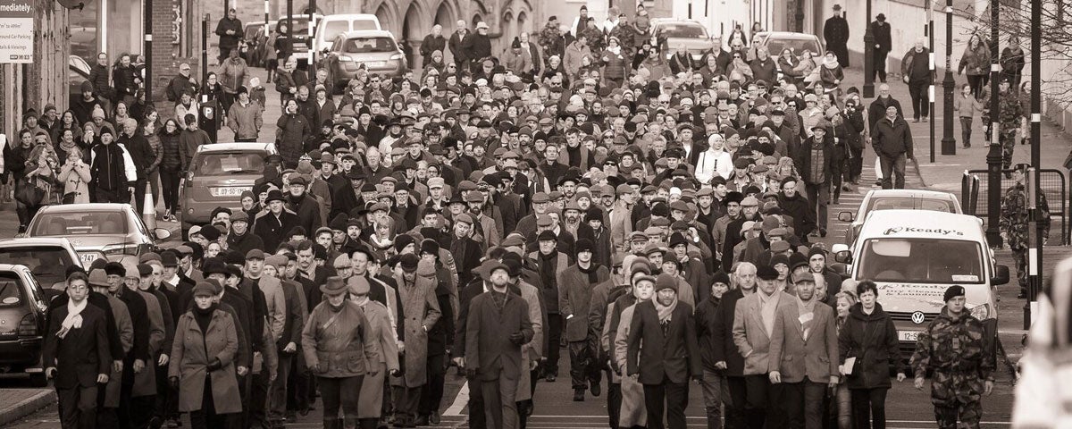 Armistice Day march involving the theatre group