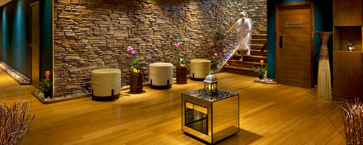 The waiting area of the Oasis Spa