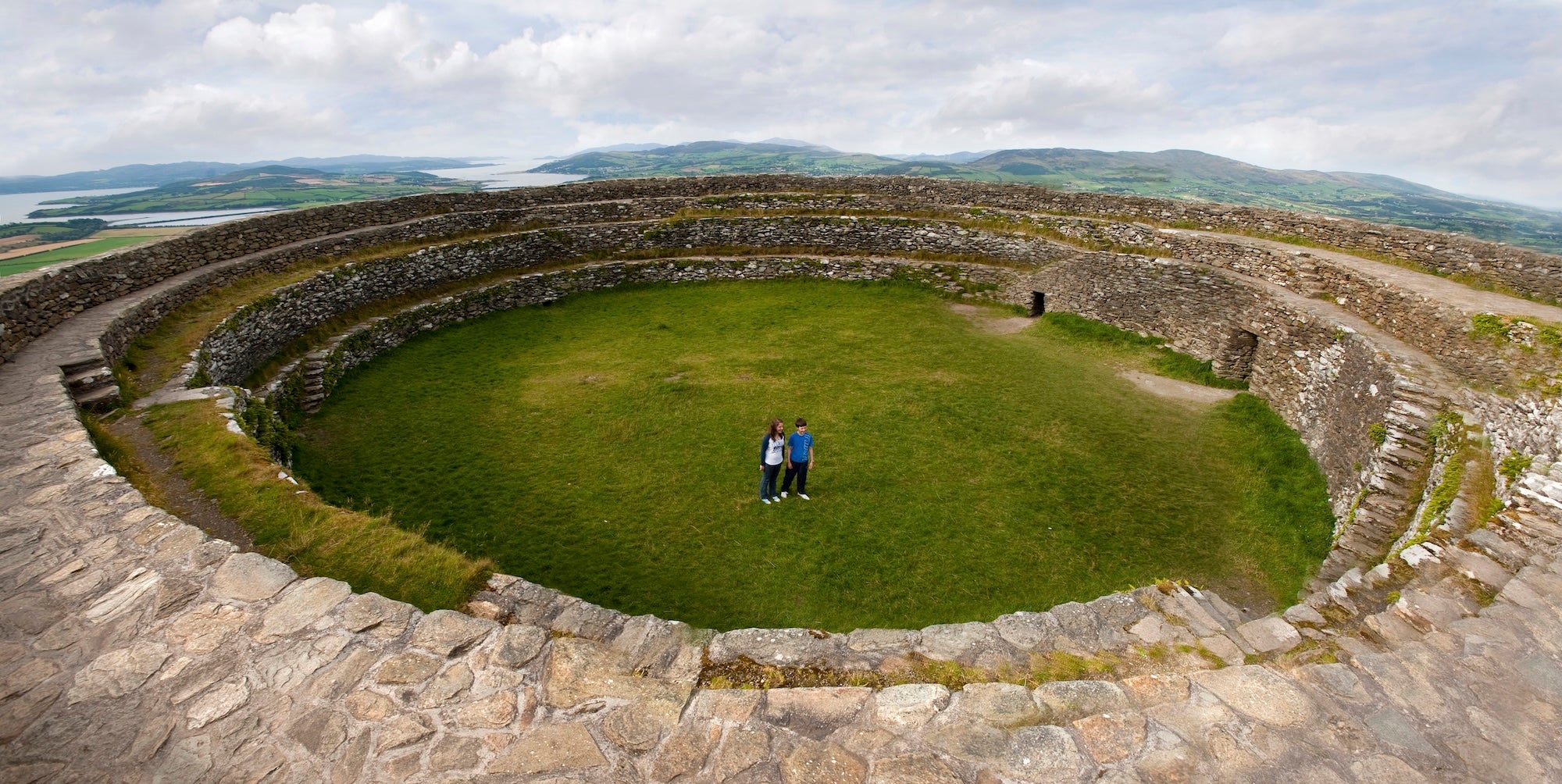 People at An Grianán of Aileach in Co Donegal