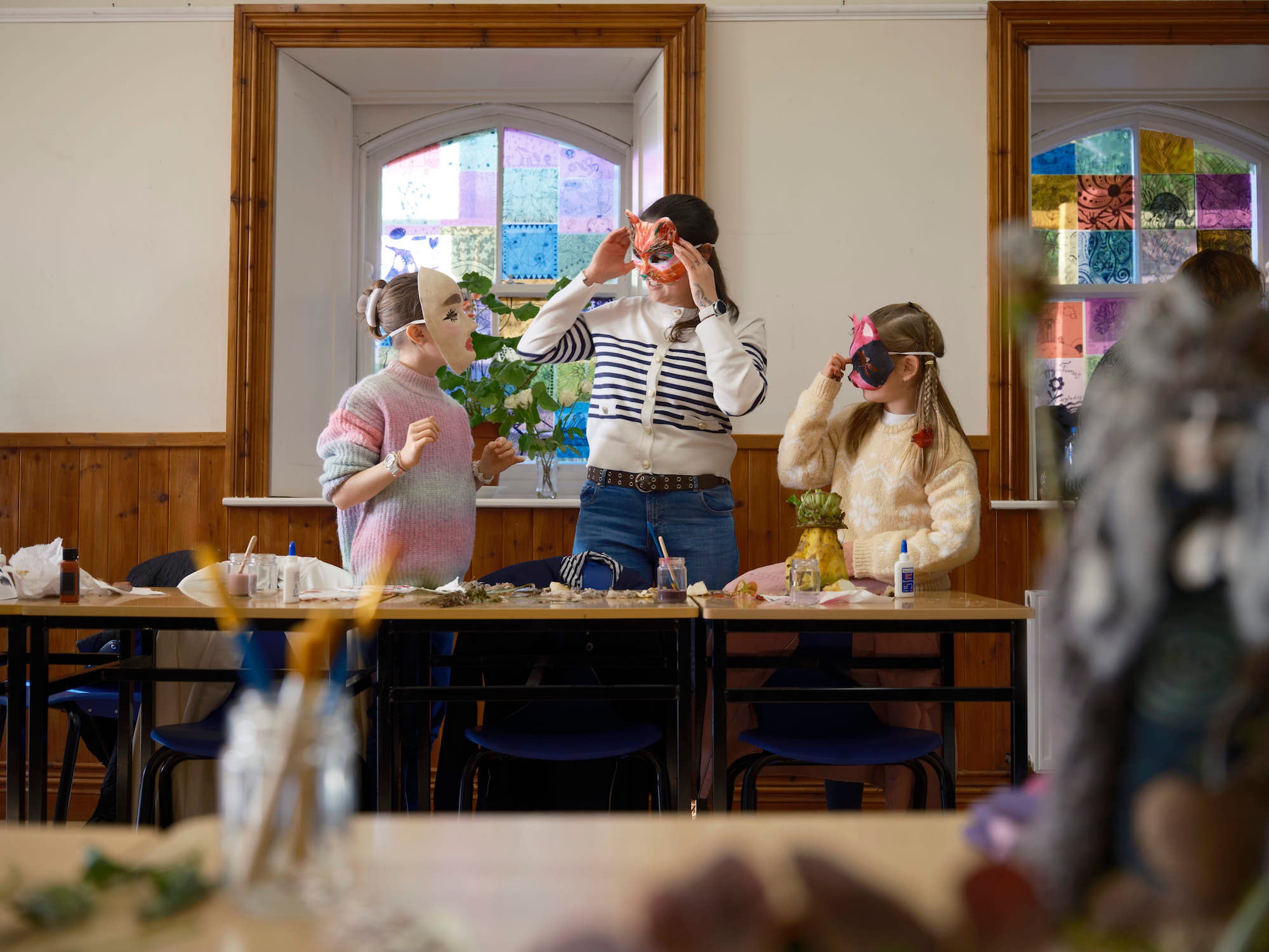 Kids making masks in Kerry