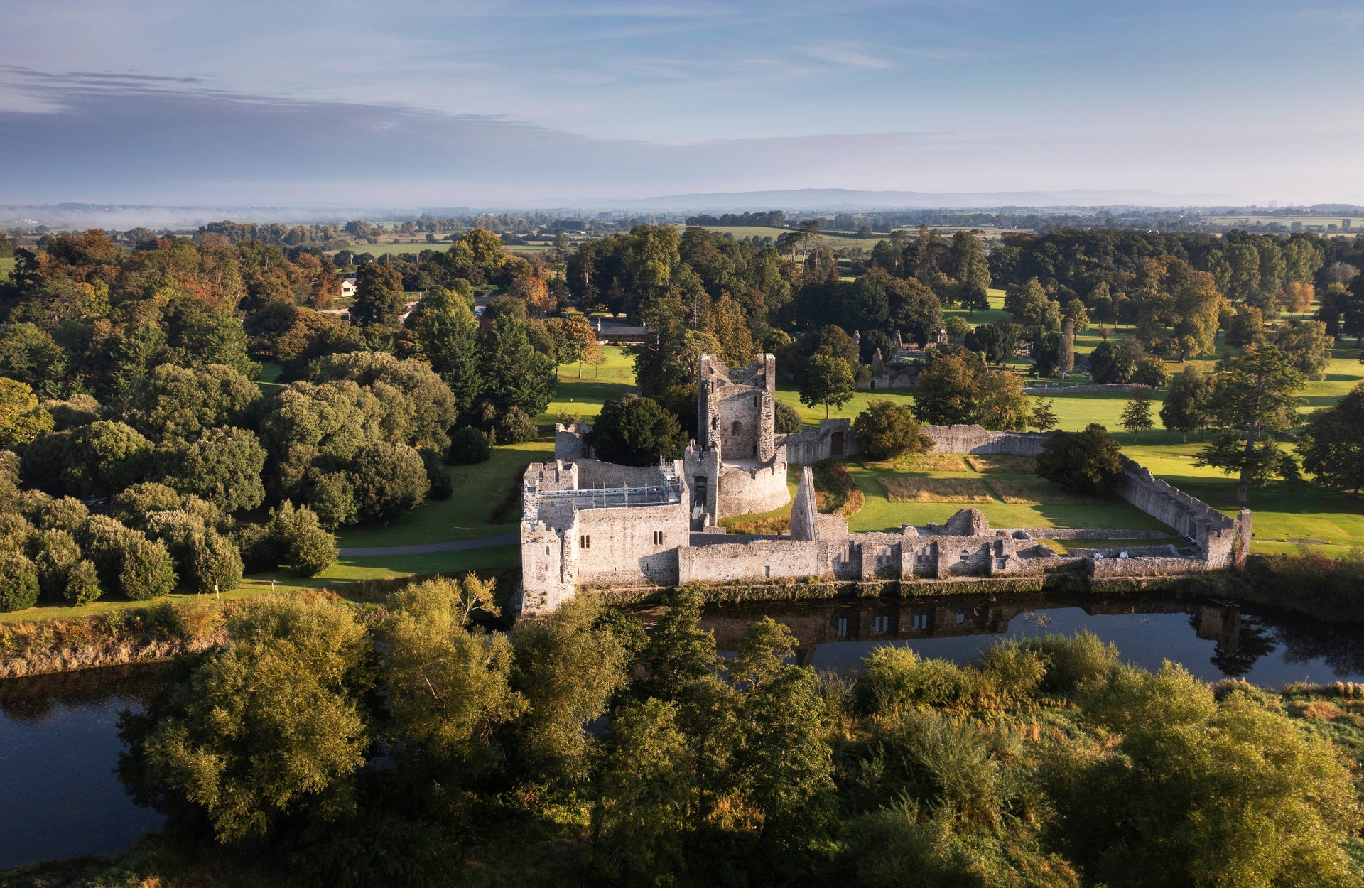 Desmond Castle in County Limerick from above