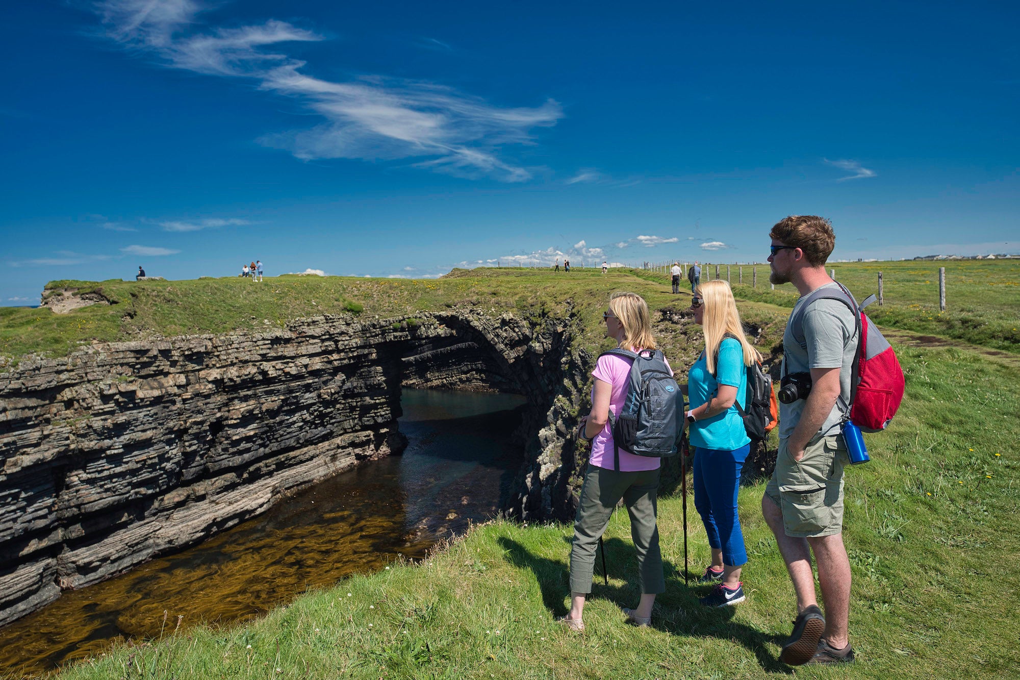 People at the Bridges of Ross in Co Clare