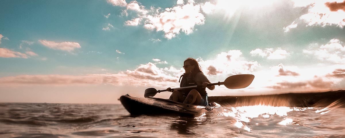 Adult canoeing at Curracloe