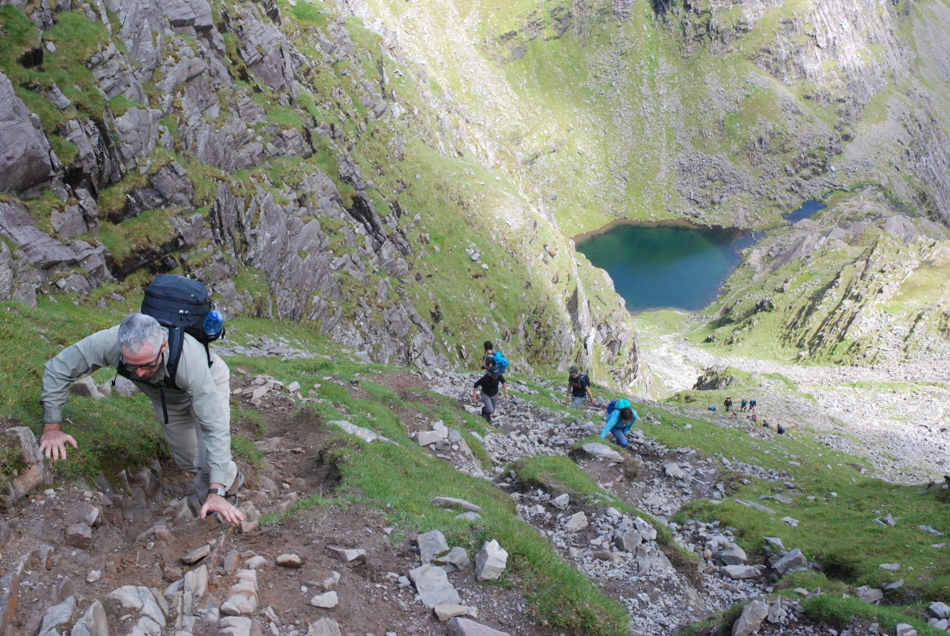 Asending Carrauntoohil, Ireland's highest mountain with stunning views.