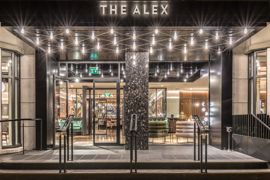 The entrance to The Alex
