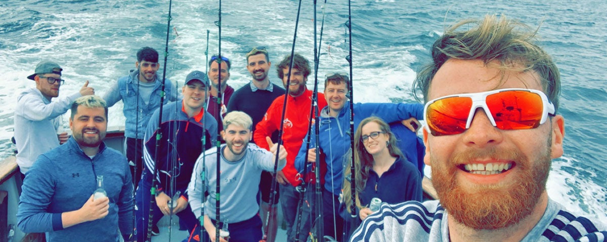 A group enjoying a days fishing with Kinsale Deep Sea Angling