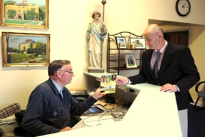 Reception area of museum