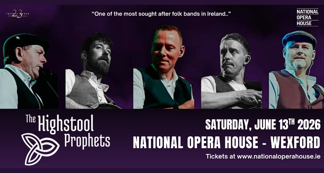 Poster for Highstool Prophets with 5 individual photos of men in waistcoats.