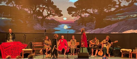 Foinse at recent performance in Dingle, Kerry. Druid of Many Faces
