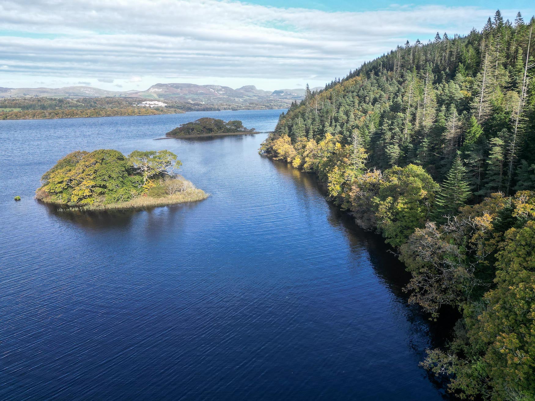 Aerial view of the Lake of Inisfree in Co Sligo