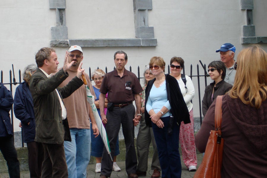 Jack Burthchaell of Waterford Walking Tours presenting to tour group