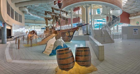 AquaZone at the National Aquatic Centre interior pirate ship shallow play area