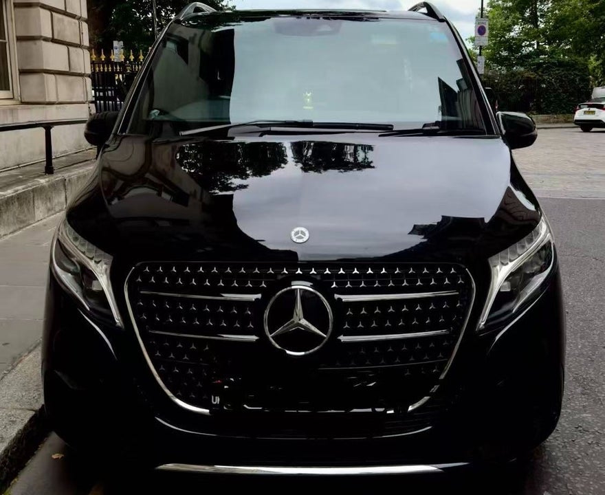 Close up of a black Mercedes car