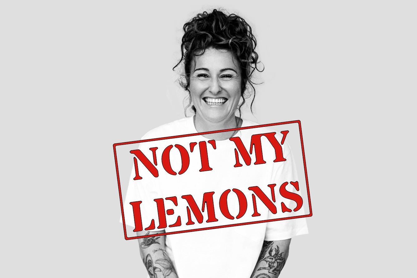Kyla Cobbler: Not My Lemons, a laughing woman