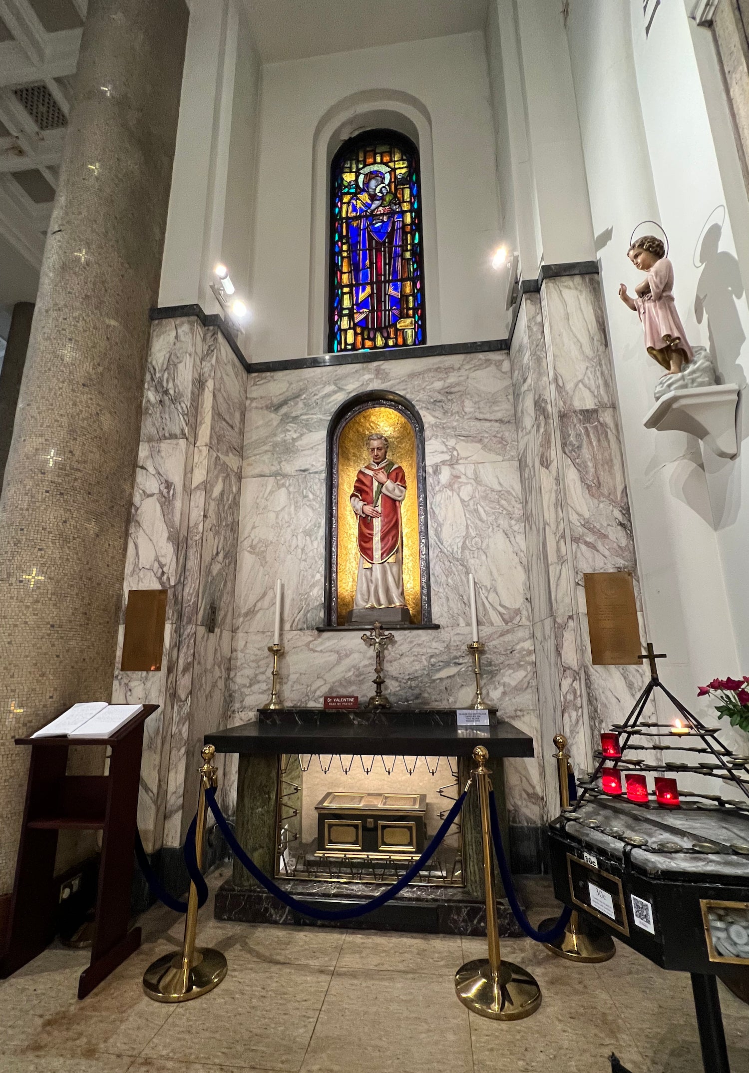 The St Valentine's shrine in Whitefriar Street Church in Dublin city