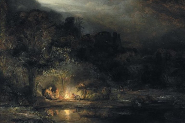 Rembrandt van Rijn (1606-1669), 'Landscape with the Rest on the Flight into Egypt', 1647. Image, National Gallery of Ireland