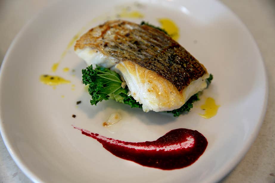 Plate of fish at Dingle Cookery School.