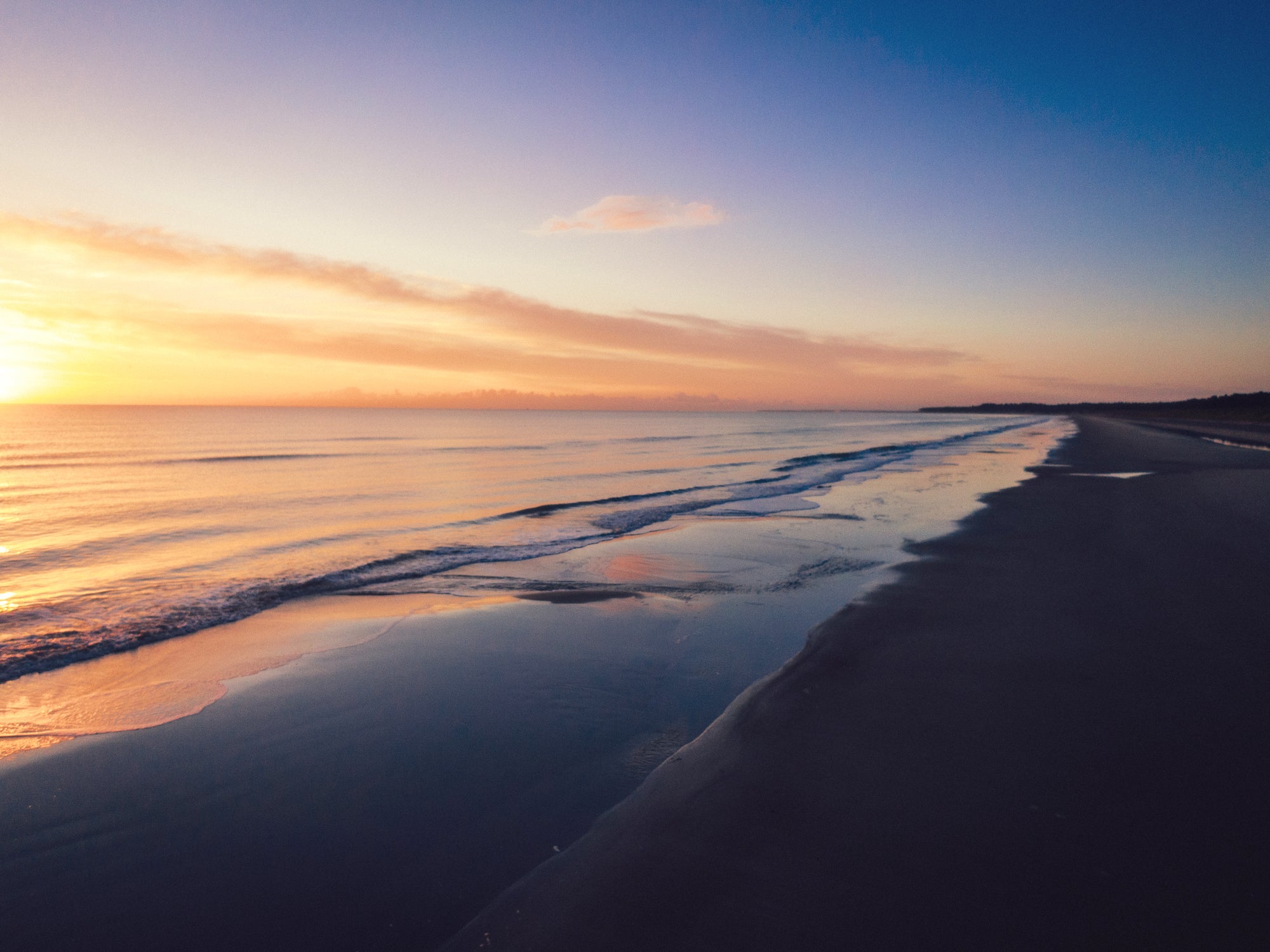 Curracloe Beach in Co Wexford at sunset