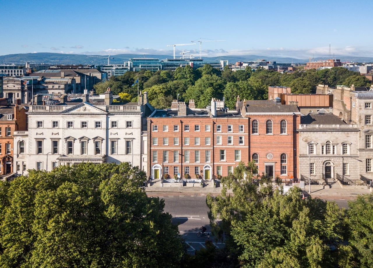 Front view of building