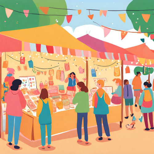 Caricature image of Christmas Market