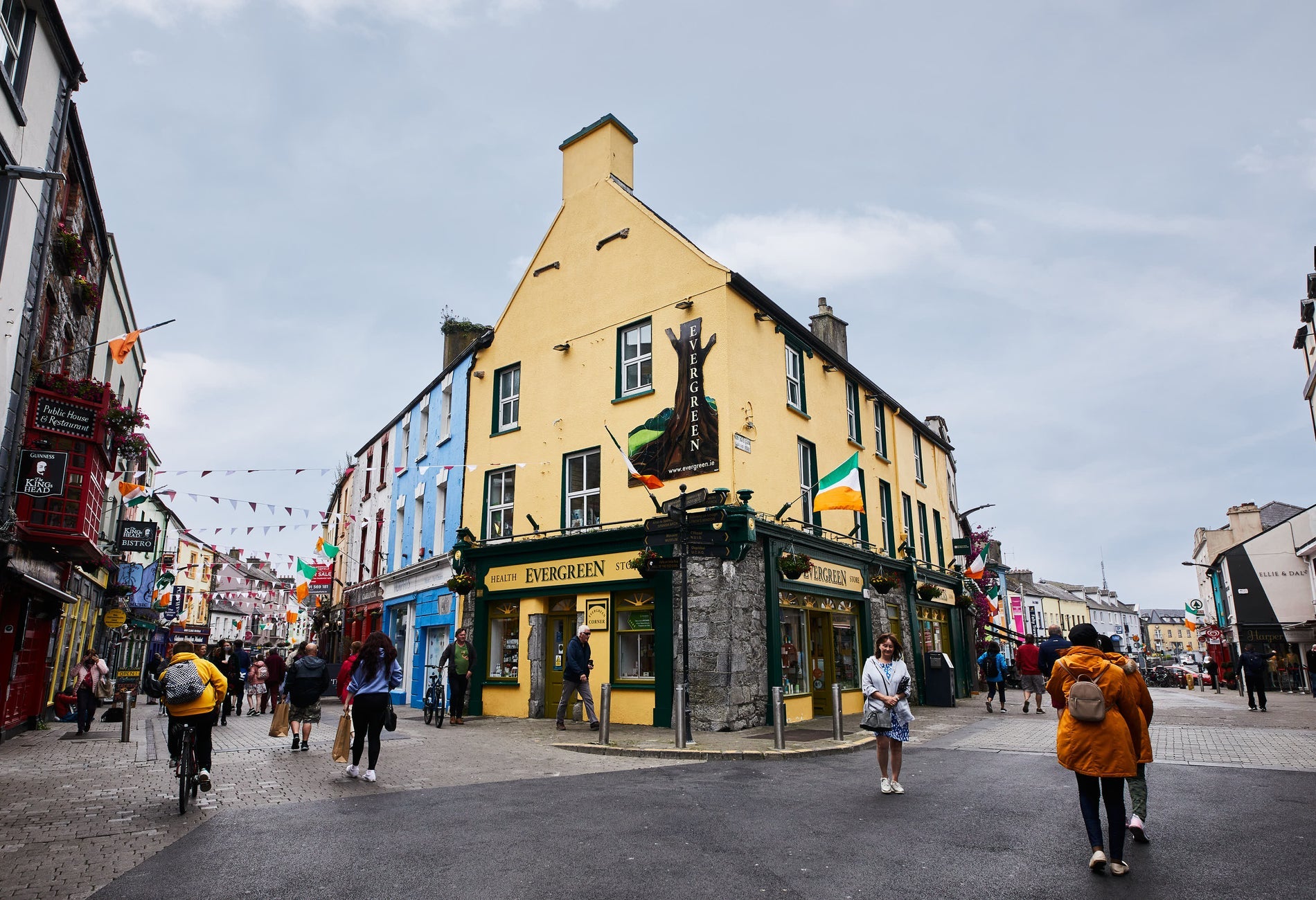 A large colourful shop on a city street