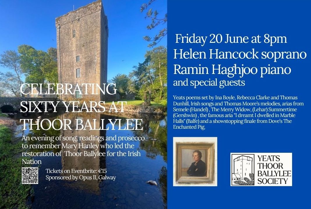 Poster depicting the Gala concert at the Yeats Tower at Thoor Ballylee