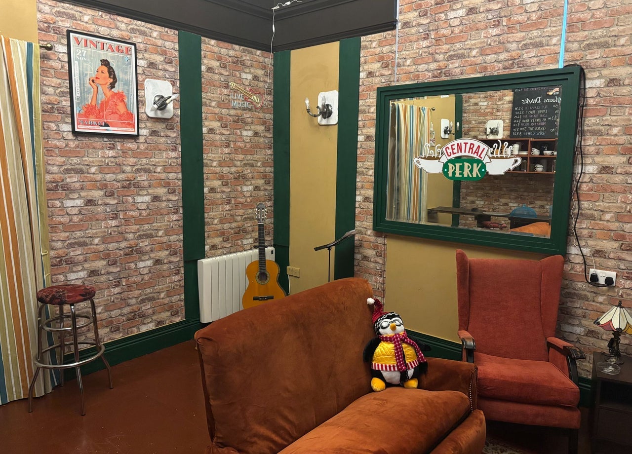 A fake cafe with a Friends tv show theme