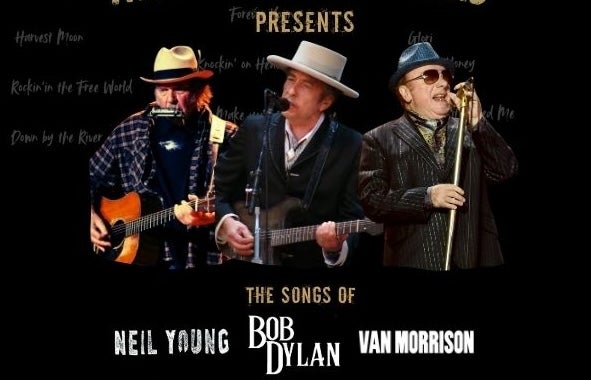 3 different older men in hats, 2 playing guitars.