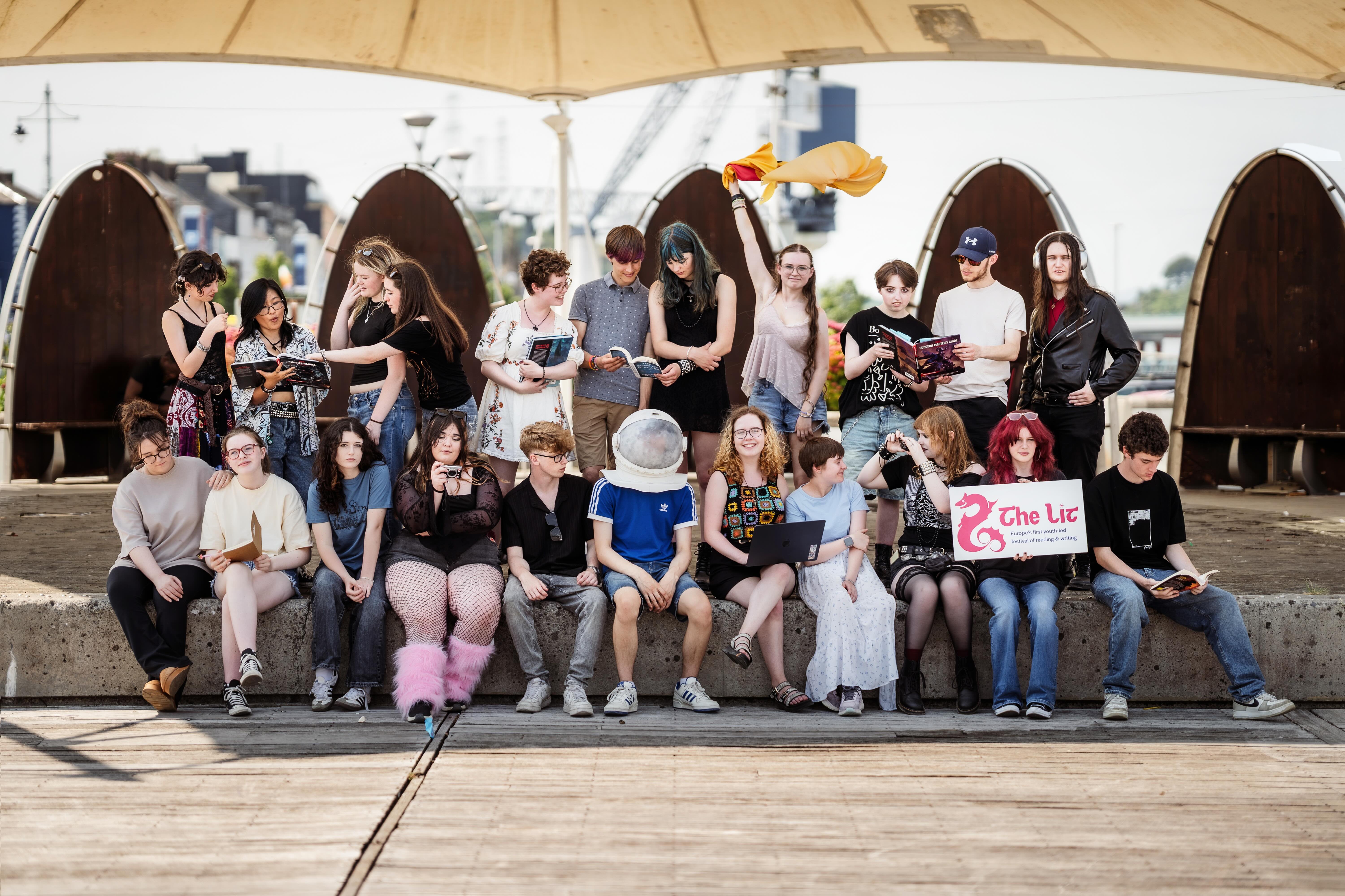The Lit Young Coorganisers Pose in William Vincent Wallace Plaza in Waterford City