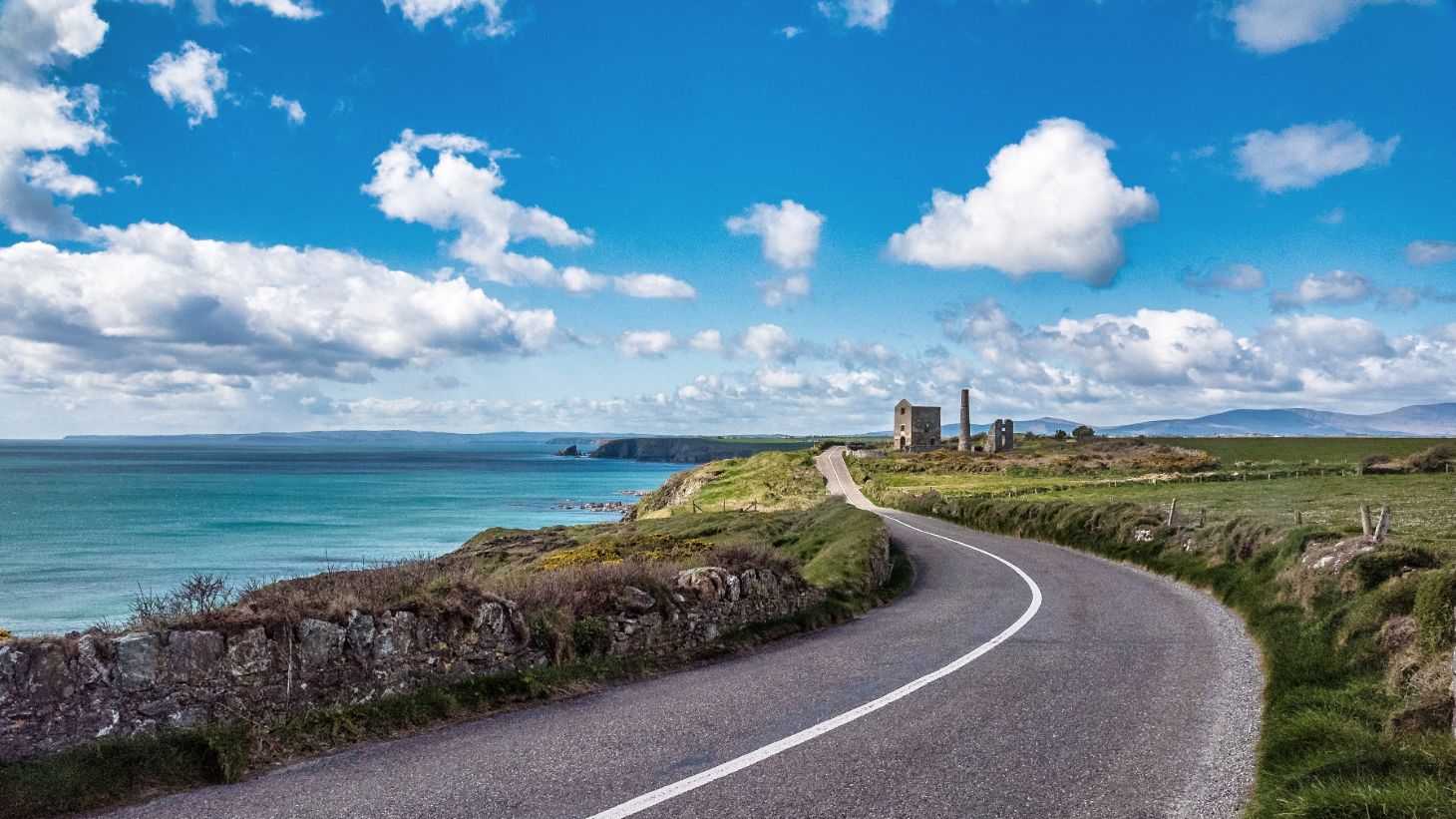 Clear water beside a quiet road on The Copper Coast, County Waterford