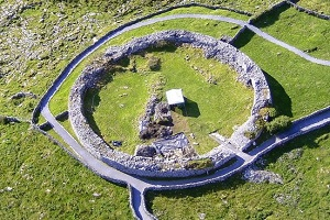 An aerial view of Caherconnell Fort in County Clare