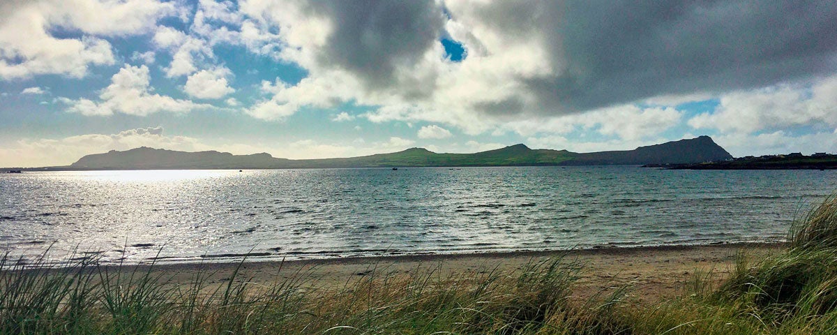 Looking out to sea from Murreagh Beach at a moody sky
