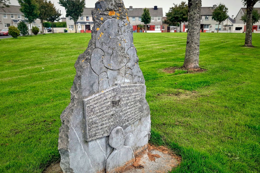 The stone Muhammad Ali Monument in Ennis