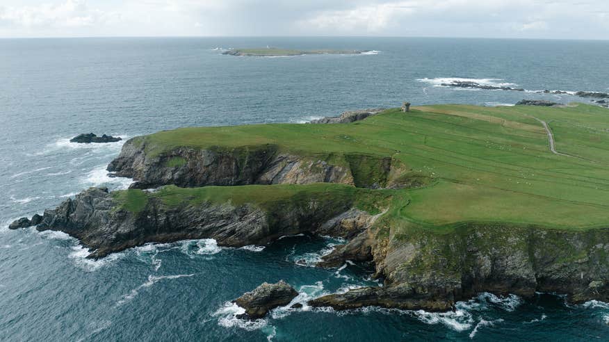 Aerial view of Glen Head in Co Donegal