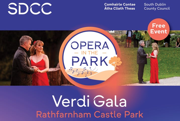 Poster for opera in the park, Verdi Gala in Rathfarnam Castle