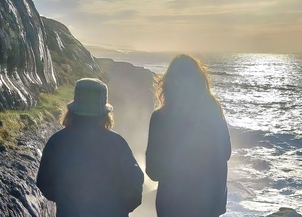 Two ladies looking out over the ocean