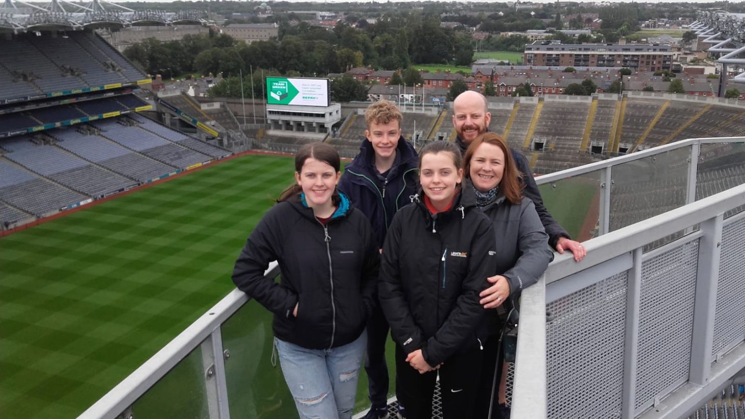 A family taking a tour of Croke Park, Dublin