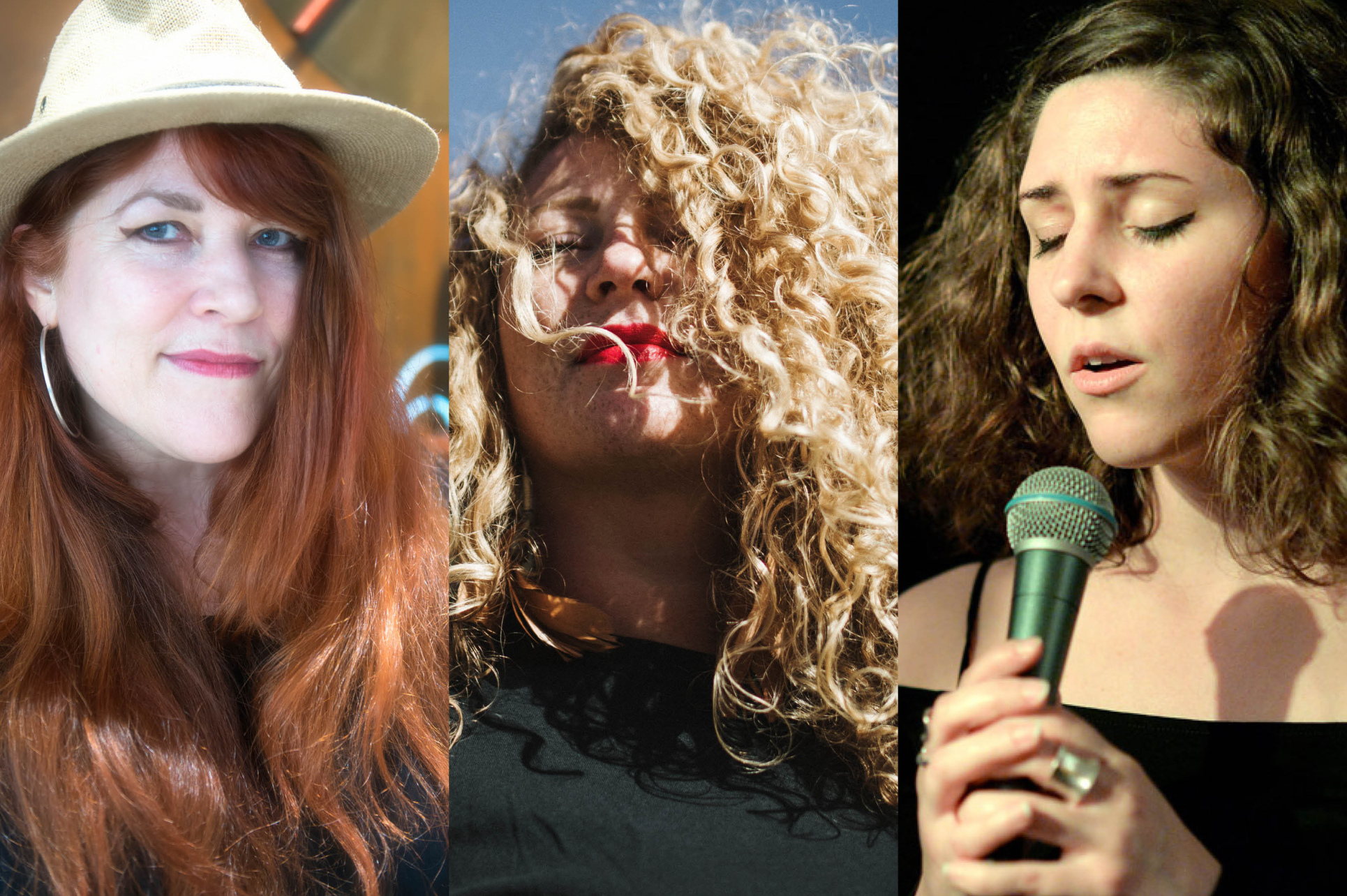 Close up view of images of 3 different women.