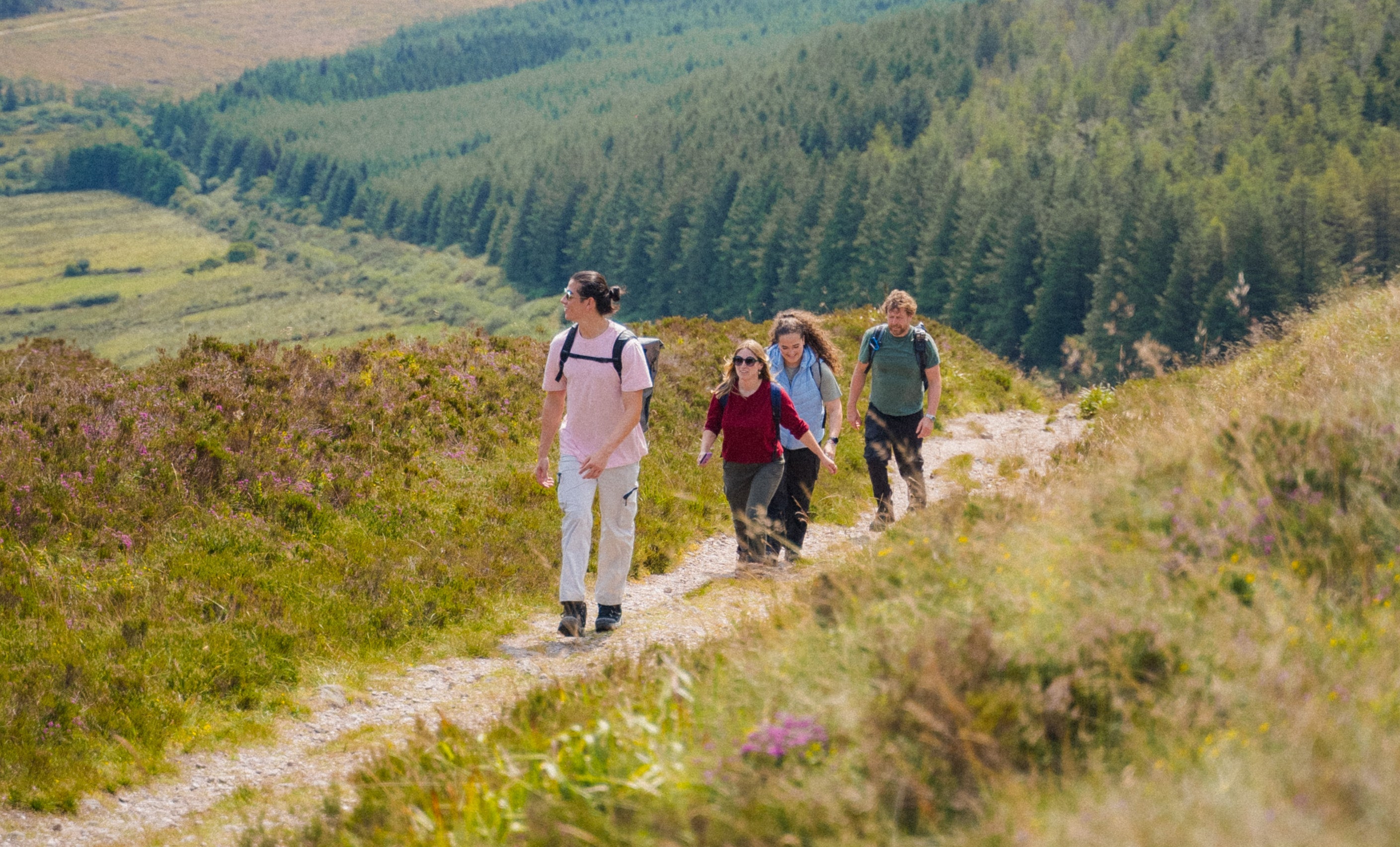 People hiking in Ballyhoura, Co Limerick