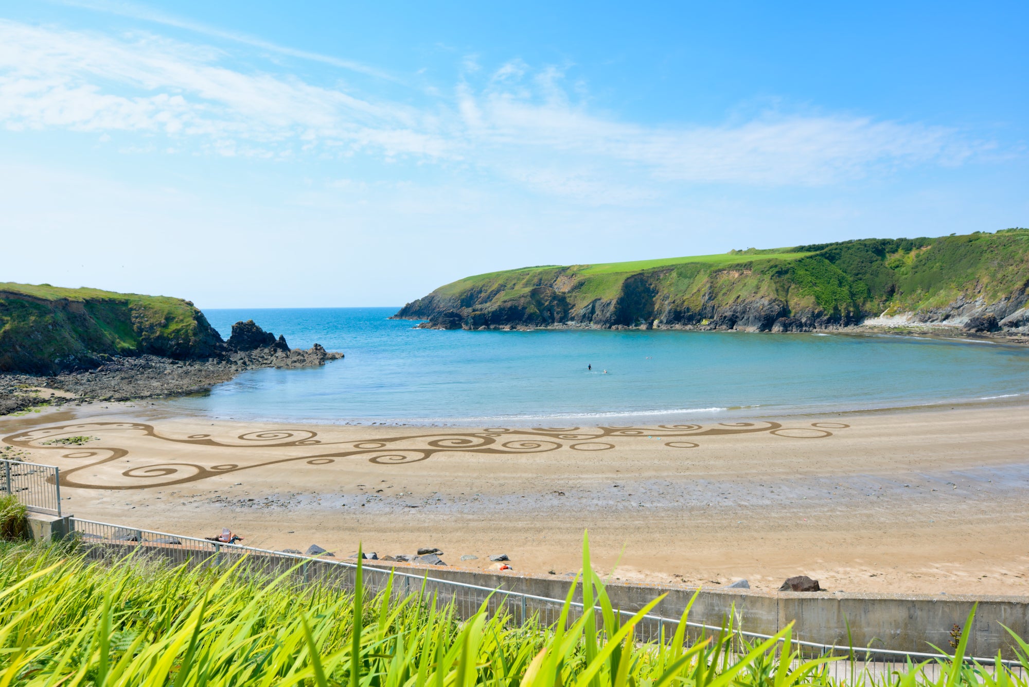 Sand art at Kilmurrin Beach in County Waterford