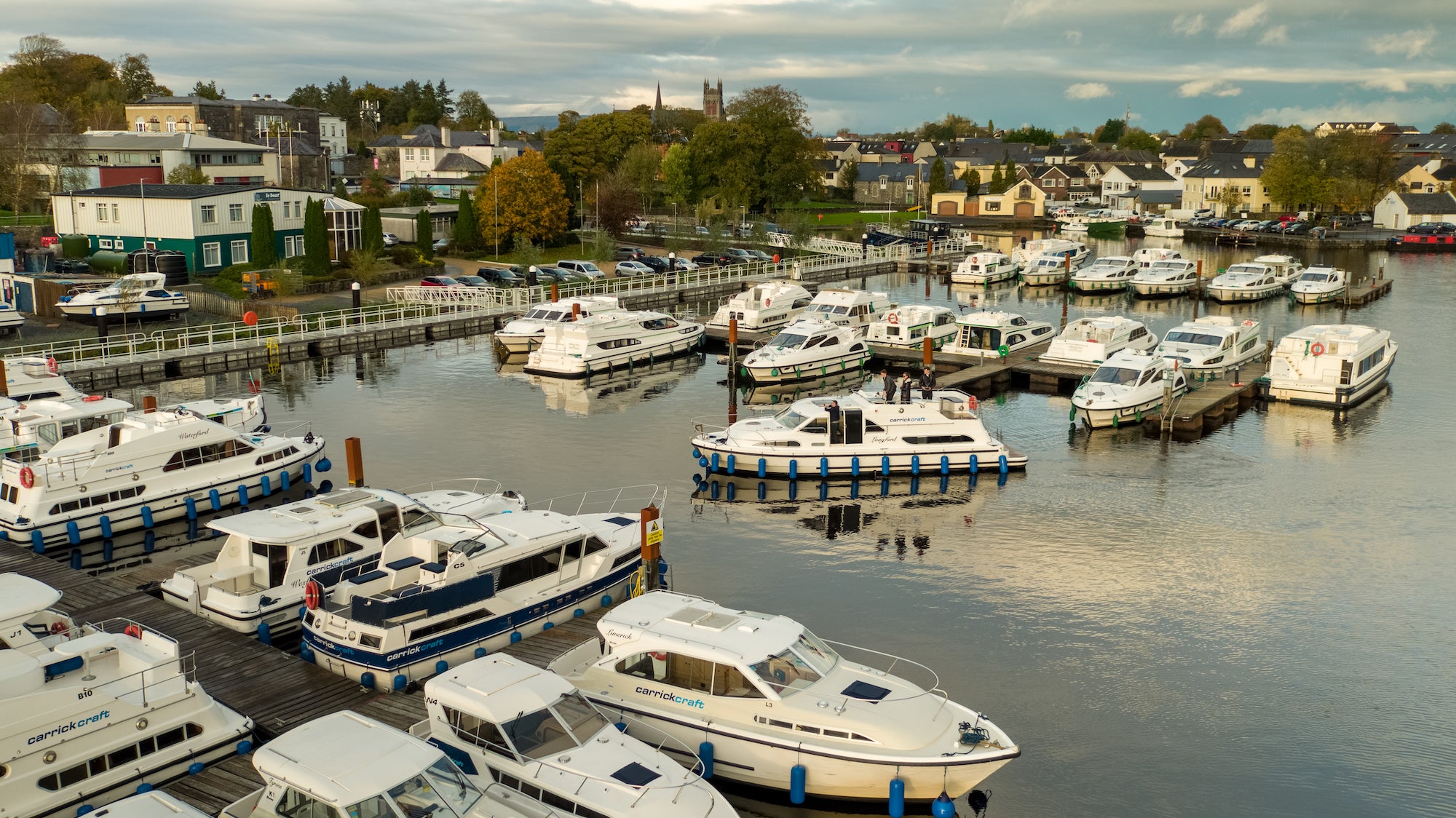 Boats in Carrick-on-Shannon in Co Leitrim